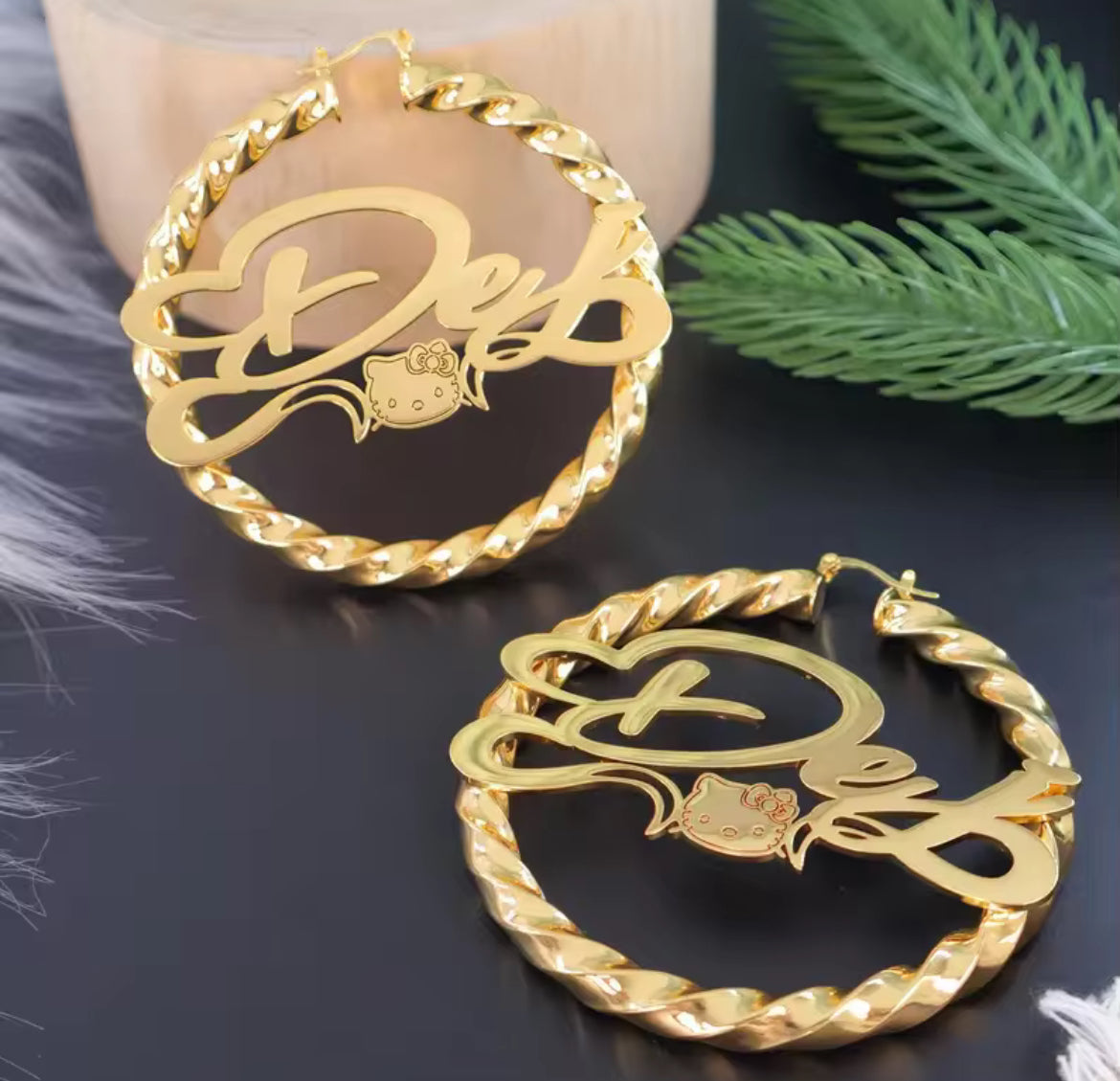 CUSTOM NAME HK BAMBOO EARRINGS