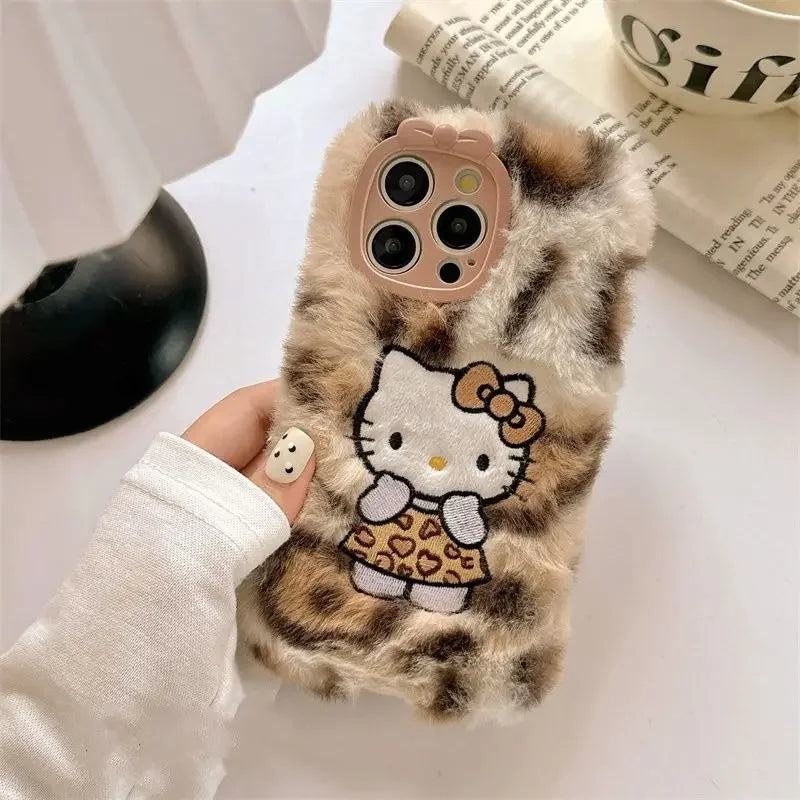 Plush Leopard Kitty Phone Case