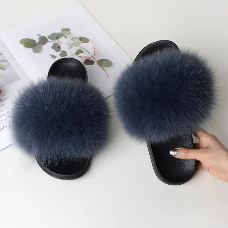 Fox Fur Slippers