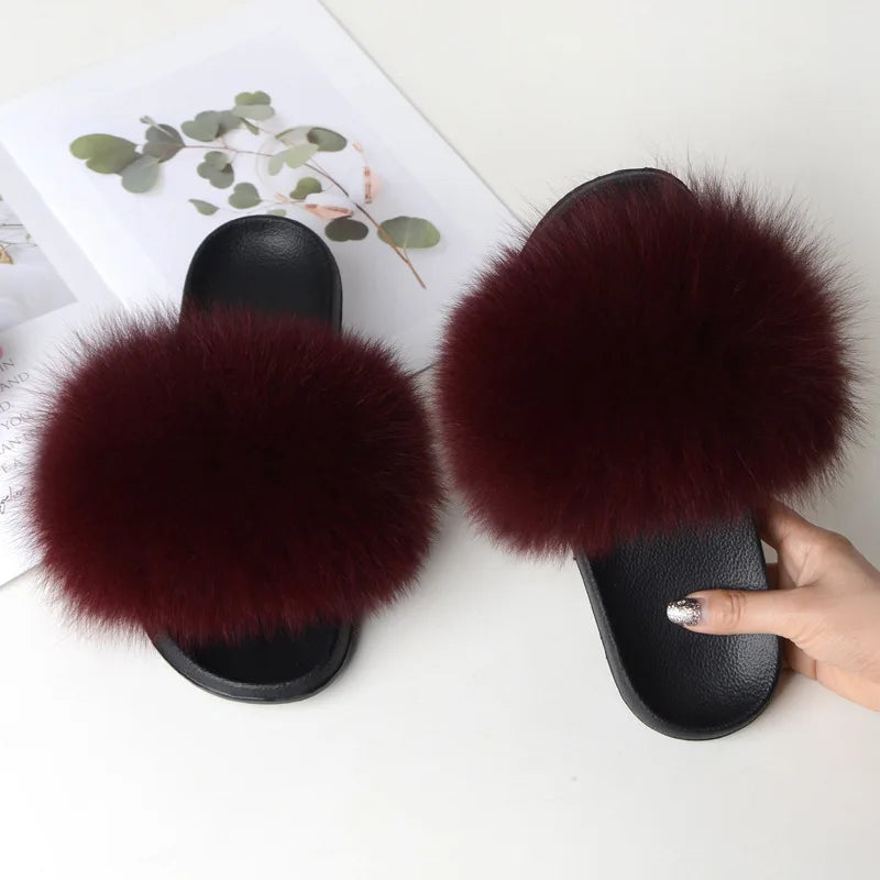 Fox Fur Slippers