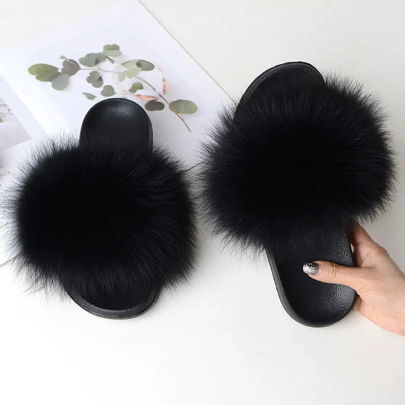 Fox Fur Slippers