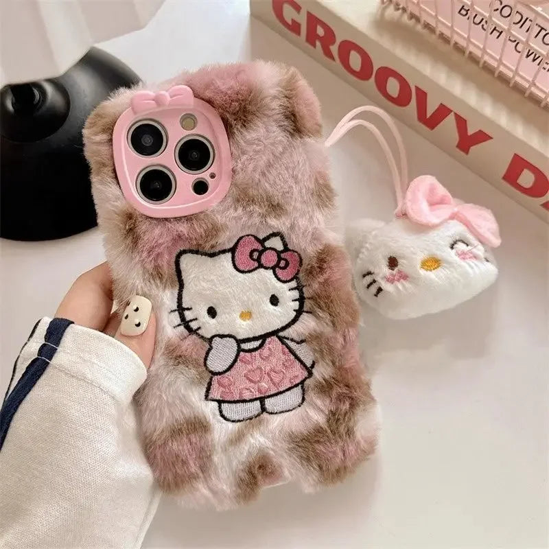 Plush Leopard Kitty Phone Case