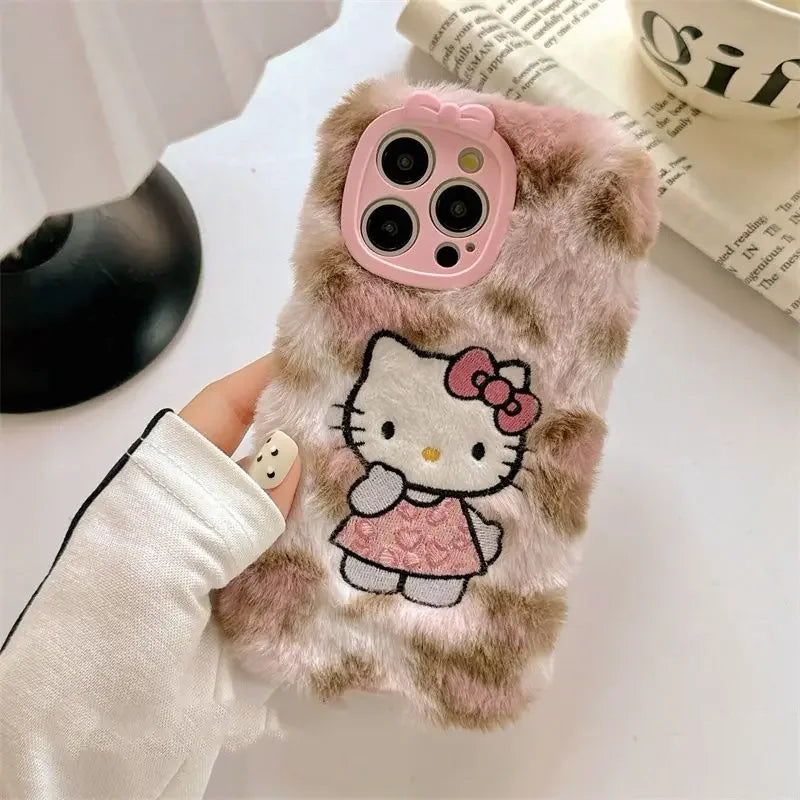 Plush Leopard Kitty Phone Case