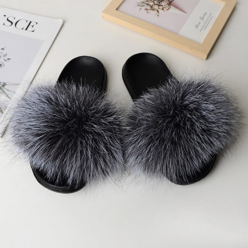 Fox Fur Slippers