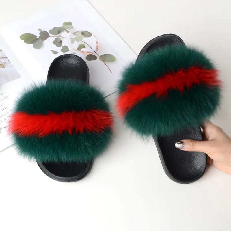 Fox Fur Slippers