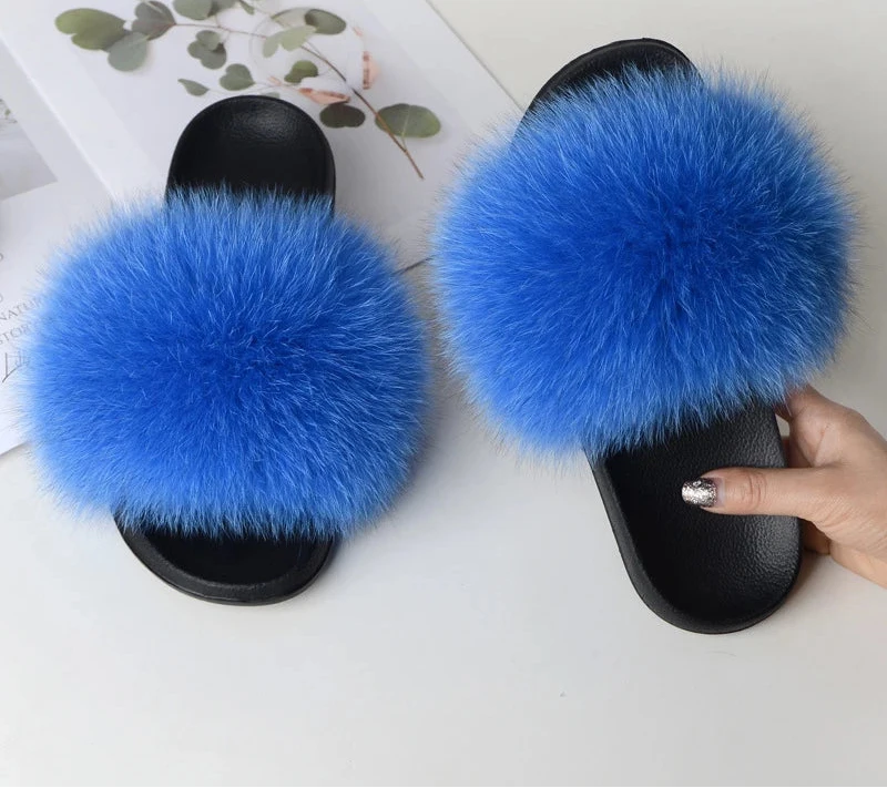 Fox Fur Slippers