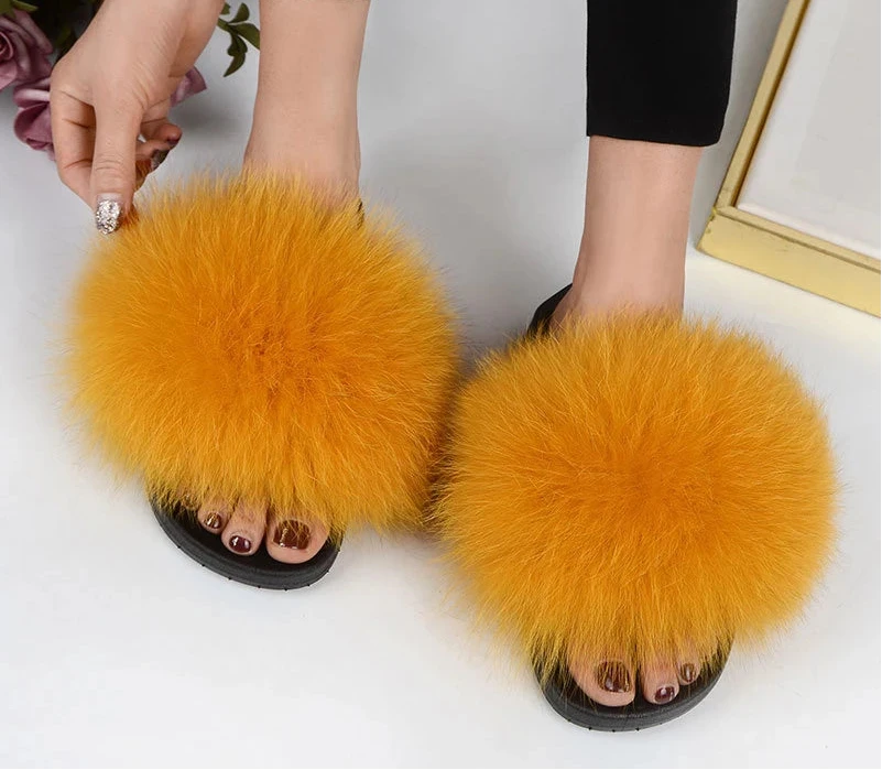 Fox Fur Slippers