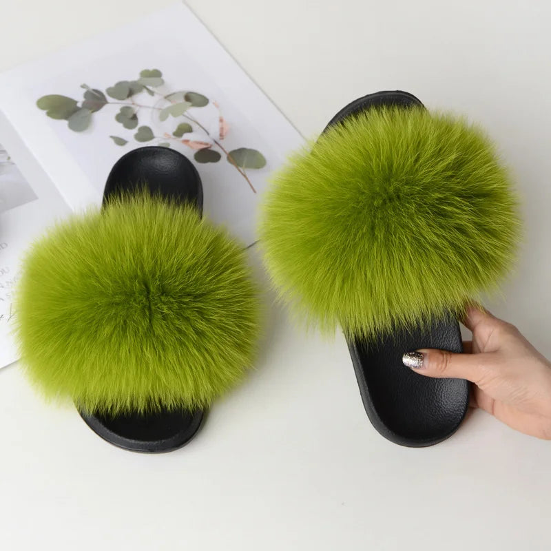 Fox Fur Slippers