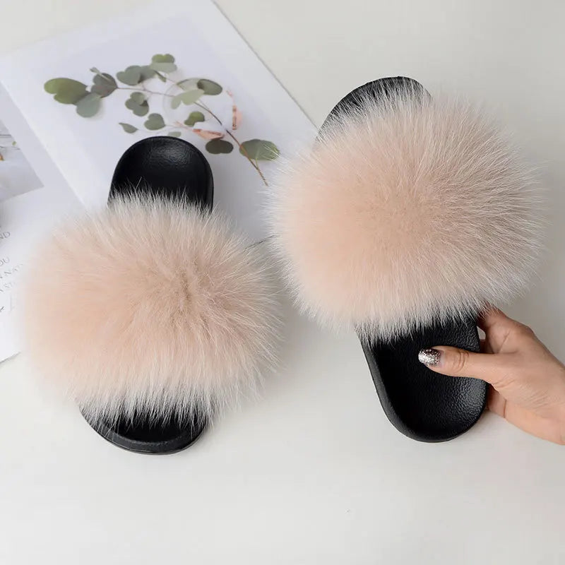 Fox Fur Slippers