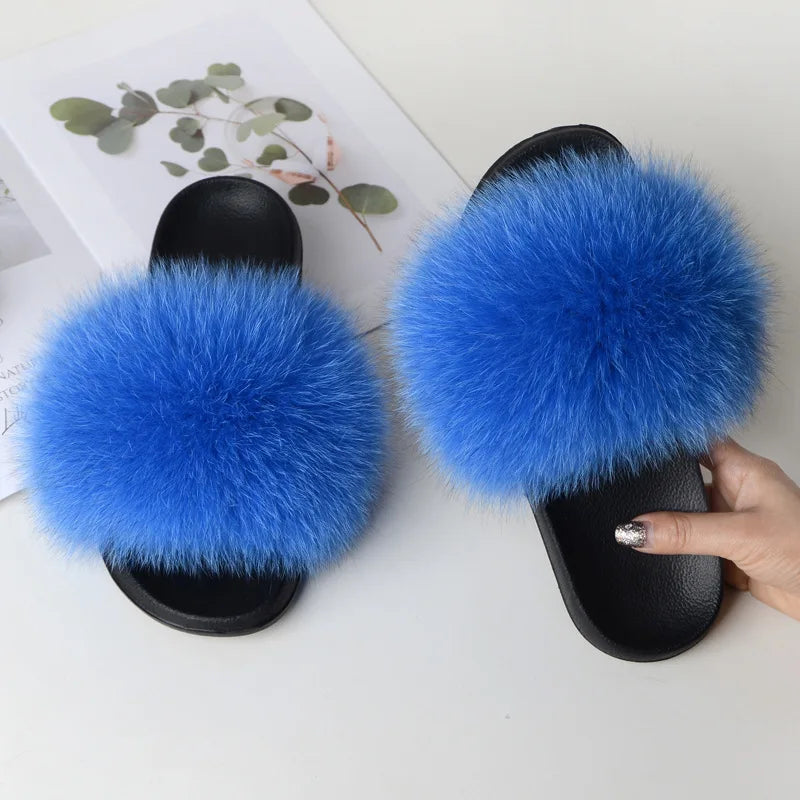 Fox Fur Slippers