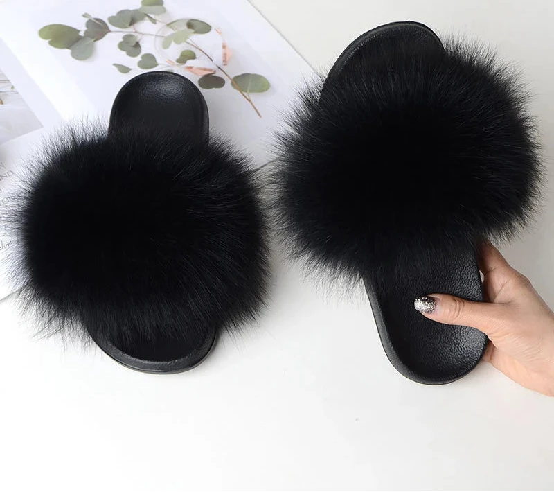 Fox Fur Slippers