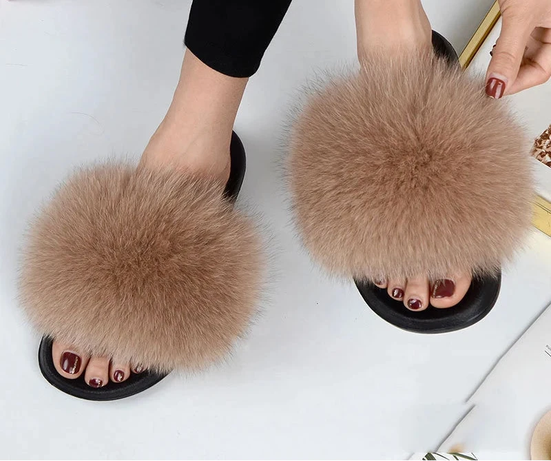 Fox Fur Slippers