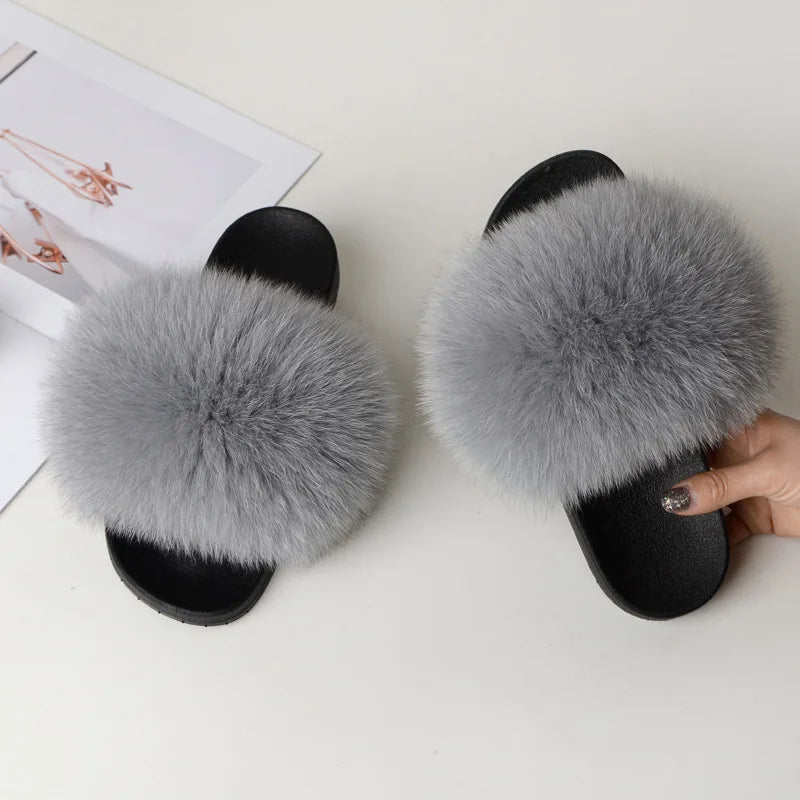 Fox Fur Slippers