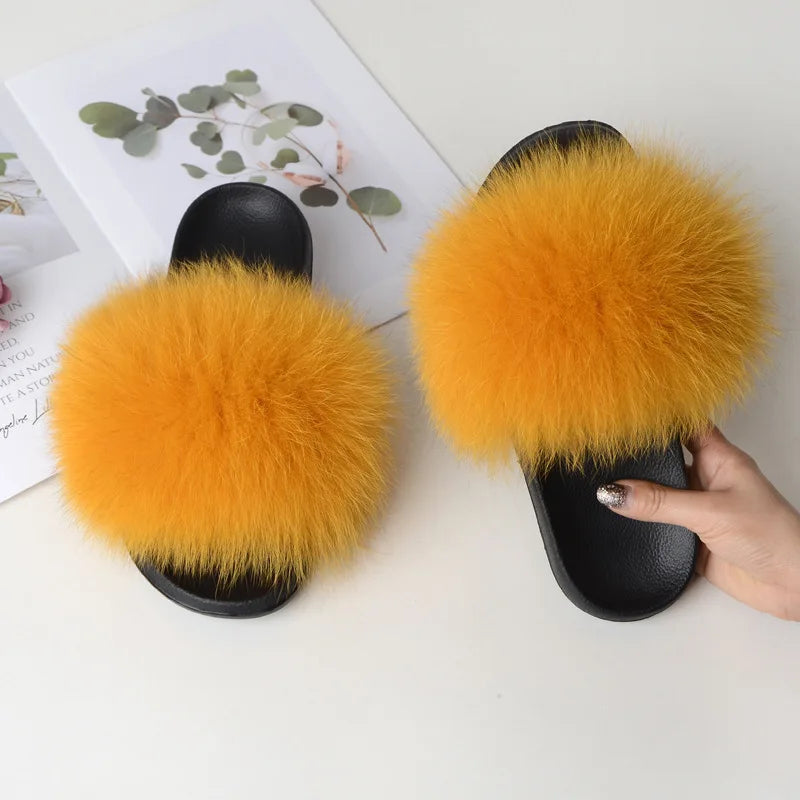 Fox Fur Slippers