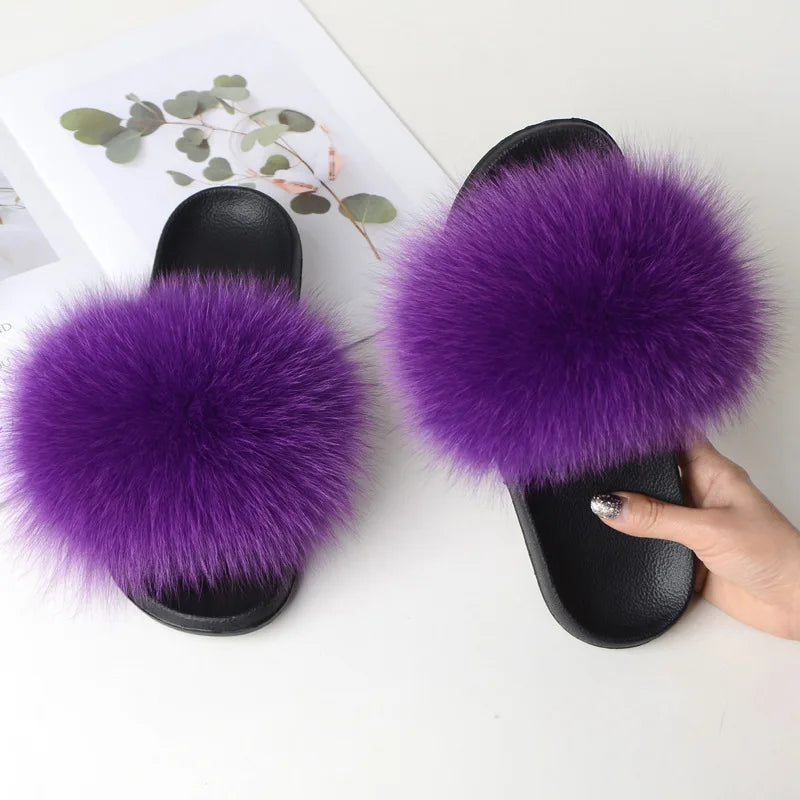 Fox Fur Slippers