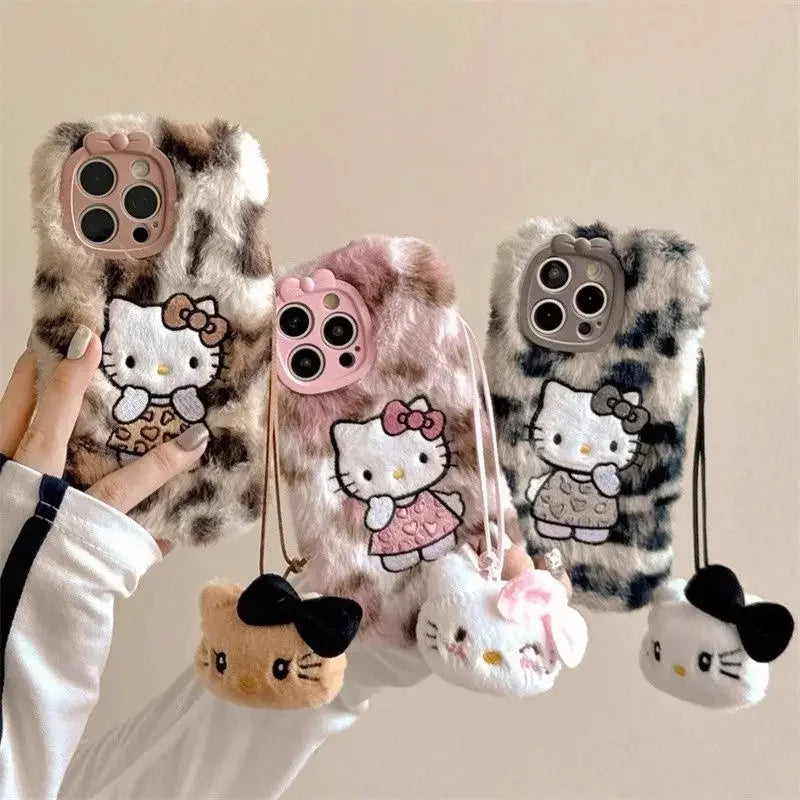 Plush Leopard Kitty Phone Case