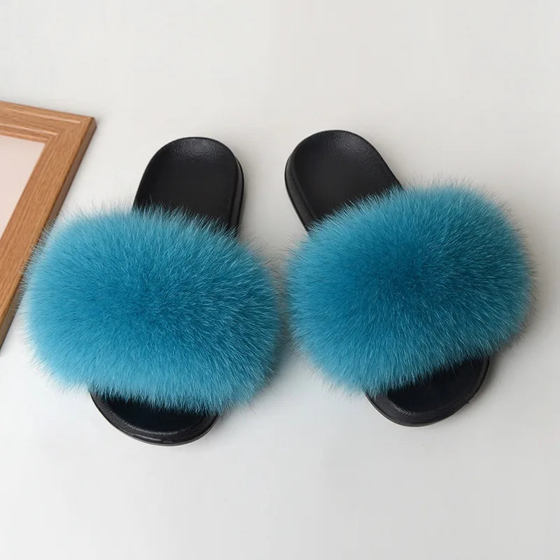 Fox Fur Slippers