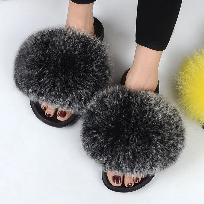 Fox Fur Slippers