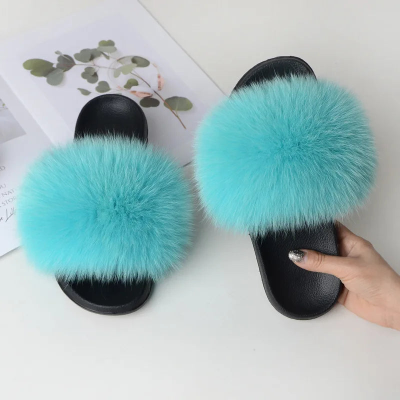 Fox Fur Slippers