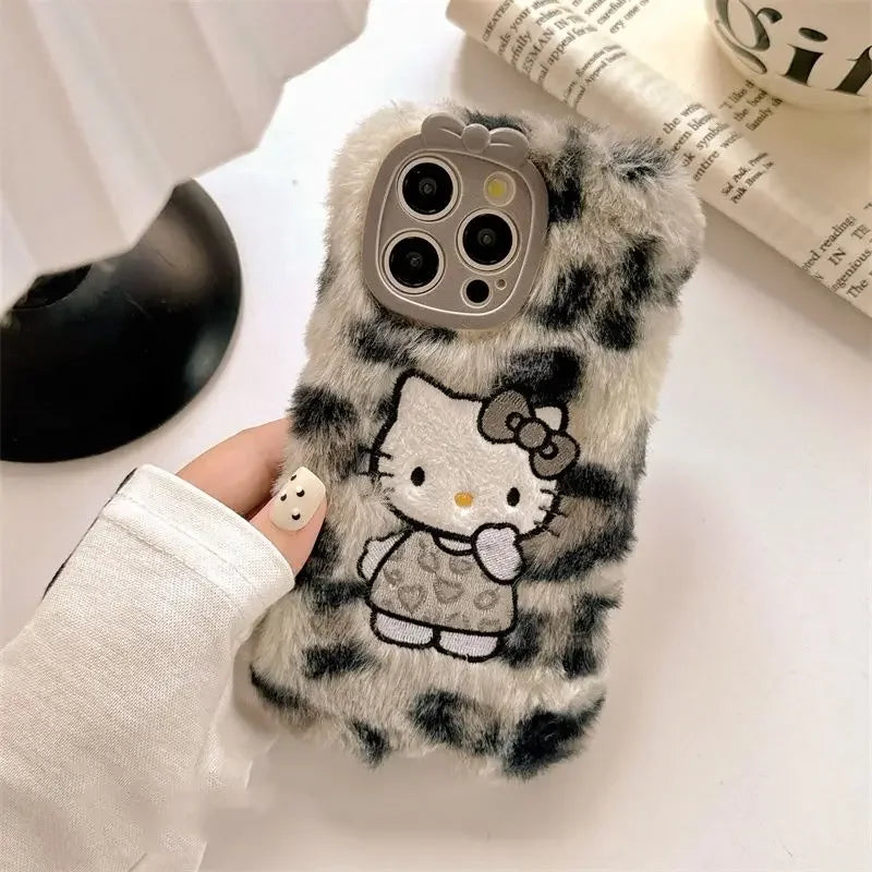 Plush Leopard Kitty Phone Case