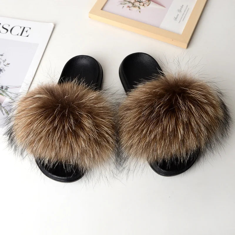 Fox Fur Slippers