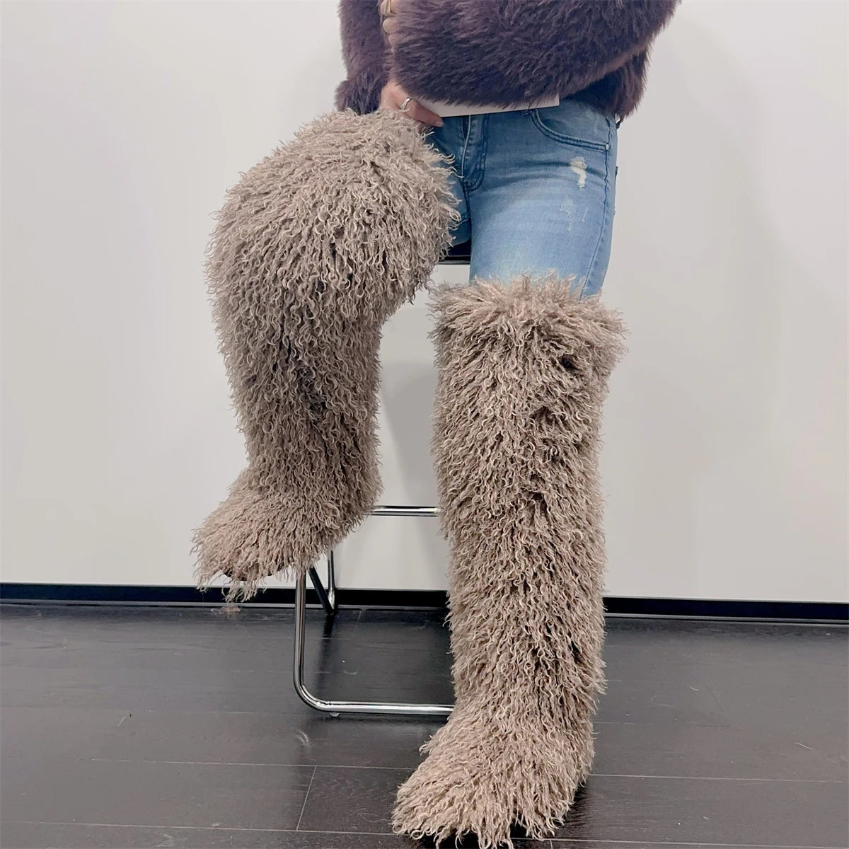 RICH GIRL FAUX FUR BOOTS