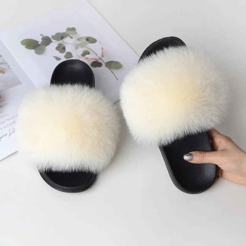 Fox Fur Slippers